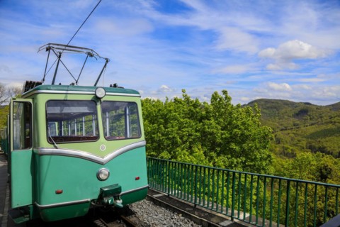 Drachenfelsbahn, Germany's oldest cog railway up the Drachenfels, a mountain in the Siebengebirge