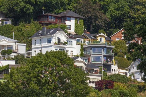 Villas in the Treppenviertel, residential building, Blankenese district, Hamburg, Germany, Europe