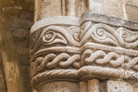 Detail of a house, Rittergasse, Odos Ippoton, Old Town, Rhodes Town, Rhodes, Greece, Europe