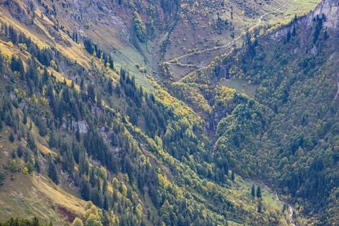 Mountain panorama from the Laufbacher-Eckweg into the Oytal, Allgaeu Alps, Allgaeu, Bavaria,