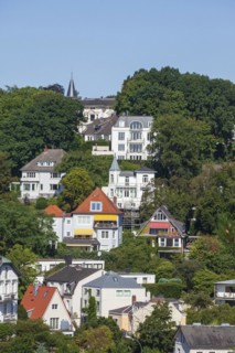 Suellberg with villas in the Treppenviertel, residential building, Blankenese district, Hamburg,