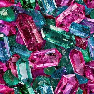 Seamless pattern of dazzling tourmalines on a vibrant background AI generated