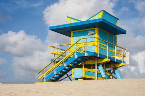 14th Street LifeGuard Tower, Miami Beach, Florida, USA, North America