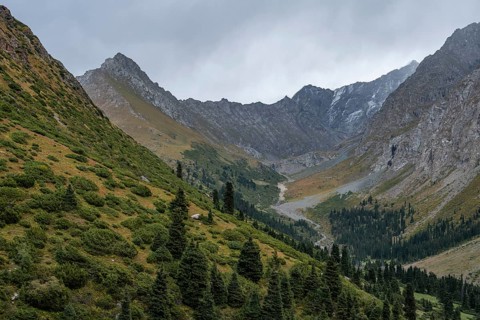 Green Mountain Valley, Chong Kyzyl Suu Valley, Terskey Ala Too, Tien-Shan Mountains, Kyrgyzstan,