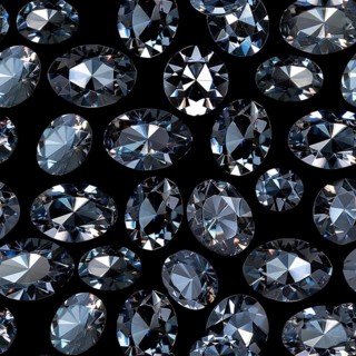 Seamless pattern of sparkling diamonds on a black background AI generated
