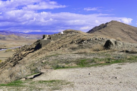 Ruins of the Urartian citadel of Cavustepe, Van, Turkey, Asia