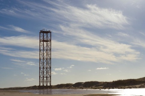 Lighthouse on the beach of Rio Grande do Sul