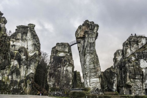 Externsteine, sandstone formation, Teutoburg Forest, Horn-Bad Meinberg, North Rhine-Westphalia,