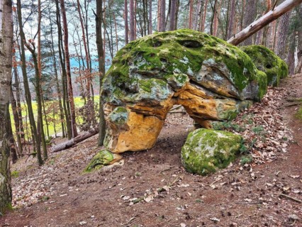 The rock castle near Burgkunstadt is a naturally formed natural stone arch. The rock formation was