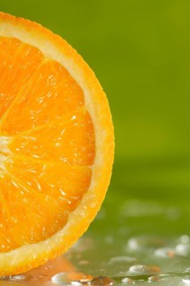 A Half orange fruit