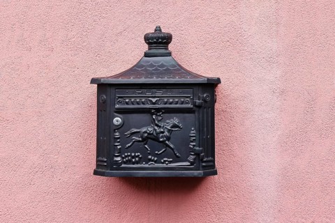 Letterbox on a house, Rhineland-Palatinate, Germany, Europe