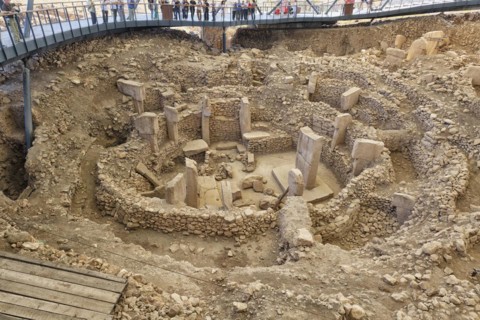 Gobekli Tepe neolithic archaeological site dating from 10 millennium BC, Large circular structures