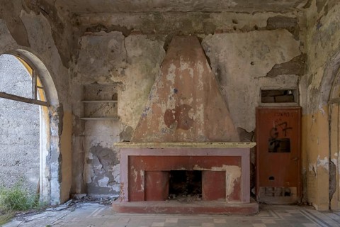 Ruined arcade building, Eleousa, Lost Place, Rhodes, Greece, Europe