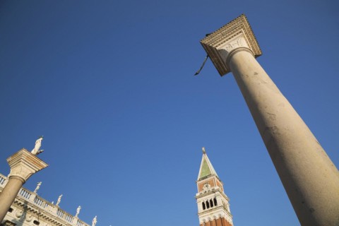 National Library of St Mark's or Biblioteca Nazionale Marciana building, column of San Teodoro, the