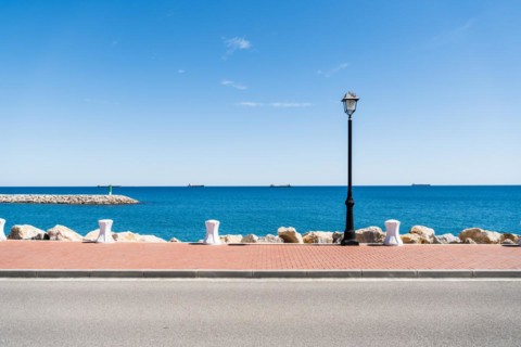 Moll de Llevant waterfront promenade, a 4.5 km long promenade for joggers, walkers, cyclists and
