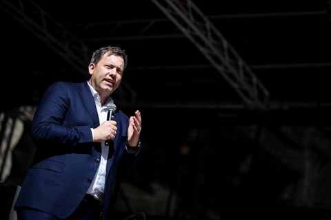 Lars Klingbeil, SPD party chairman, during his visit to the DGB rally in Chemnitz, 1 May 2024