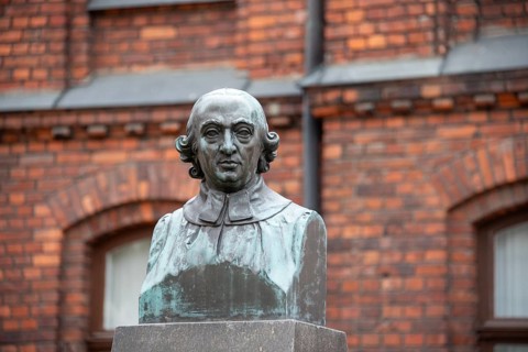 Monument to the German poet Johann Gottfried Herder, taught for five years (1764, 1769) as a