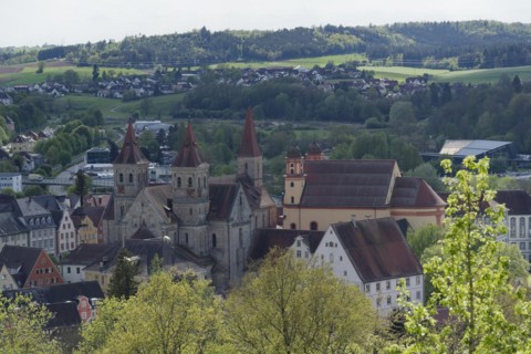 View of the old town of Ellwangen, Basilica, St Vitus, St Vitus, Baroque, Romanesque, Town church,
