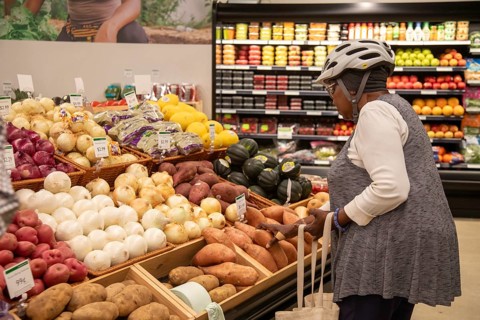 Detroit, Michigan USA, 1 May 2024, Grocery shoppers packed the Detroit People's food Co-Op on its