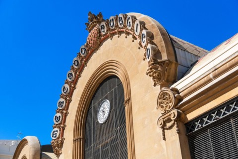 Mercat Central de Tarragona, central market in the sunshine in Tarragona, Spain, Europe
