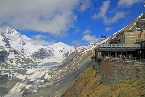 Freiwandeck glacier restaurant on the Kaiser Franz-Josefs Hoehe, the end point of the glacier road