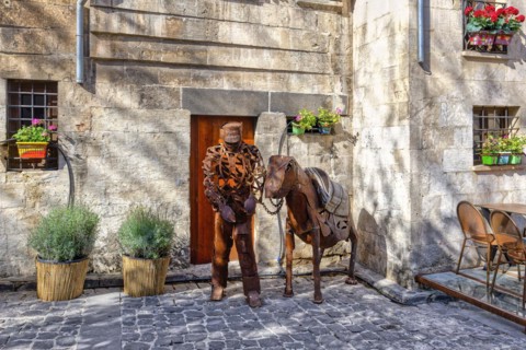 Design metallic sculptures in the street of the old city, Gaziantep, Turkey, Asia