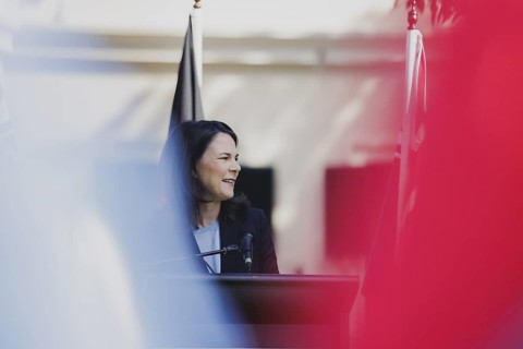Annalena Baerbock (Alliance 90/The Greens), Federal Foreign Minister, pictured at a press
