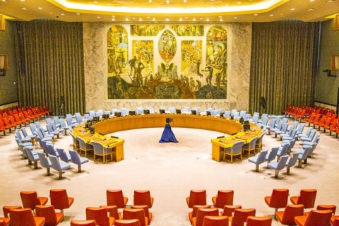 Room of the United Nations Security Council at the UN headquarters in New York