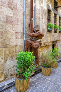 Design metallic sculptures in the street of the old city, Gaziantep, Turkey, Asia