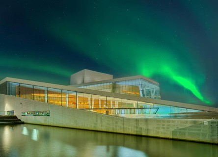 Opera Night Aurora Oslo Norway