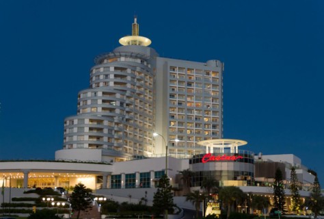 Punta del Este. Maldonado, Uruguay, december 31, 2023: Facade of the famous hotel and casino in