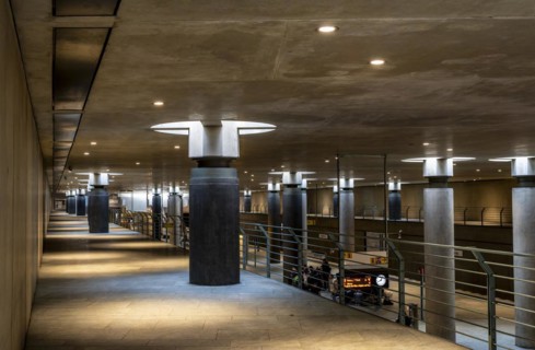 Interior photo, Bundestag underground station, Berlin, Germany, Europe
