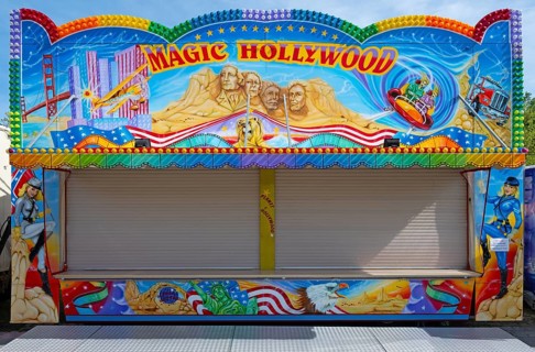 Closed stand, in front of opening hours, Spring Festival Deggendorf, Lower Bavaria, Bavaria,