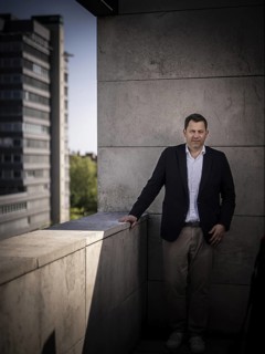 Berlin, 30.04.2024. SPD leader Lars Klingbeil on a terrace at the Willy Brandt House in Berlin