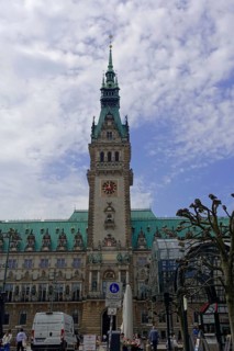 Hamburg City Hall and City Hall Market, Hamburg, Germany, Europe, Majestic City Hall against the