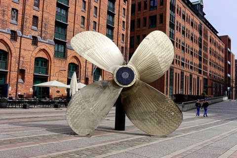International Maritime Museum, Koreastrasse, Hafencity, Hamburg, A large ship's propeller in front