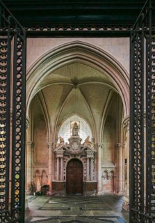 Access to the sacristy, Romanesque-Gothic Saint-Julien du Mans Cathedral, Le Mans, Sarthe