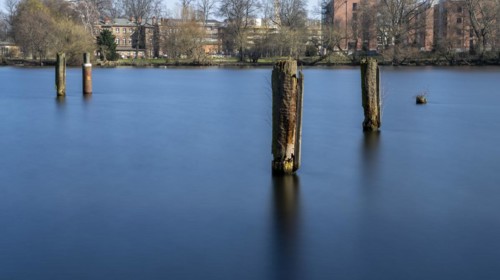 Long exposure at the Havel in Berlin Spandau, Germany, Europe