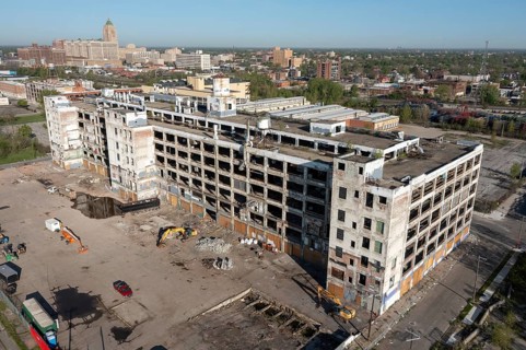 Detroit, Michigan, The abandoned Fisher Body 21 auto factory is being converted to Fisher 21 Lofts,
