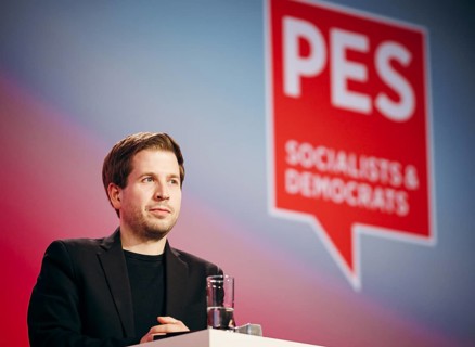 Kevin Kuehnert, Secretary General of the SPD, recorded at the Social Democratic Congress of the SPD