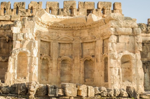 Ruins of Baalbek. Ancient city of Phenicia located in the Beca valley in Lebanon. Acropolis with