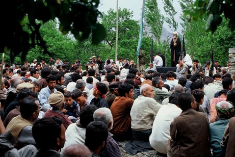 Shia religious meeting at the time of the Ashura festival, northern Pakistan