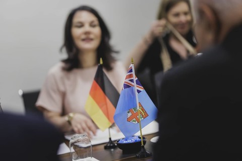 (L-R) Annalena Baerbock (Alliance 90/The Greens), Federal Foreign Minister, meets Viliame Gavoka,