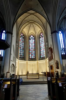 Sankt-Petri-Kirche, parish church, construction began in 1310, Moenckebergstrasse, Wide-angle view