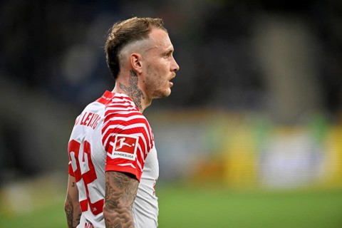 David Raum RasenBallsport Leipzig RBL (22), Tattoo, PreZero Arena, Sinsheim, Baden-Wuerttemberg,