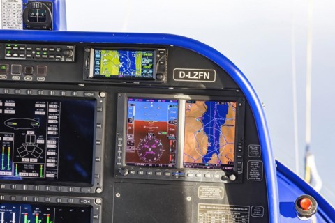 Zeppelin flight over Lake Constance and the Lake Constance region, view into the cockpit of the