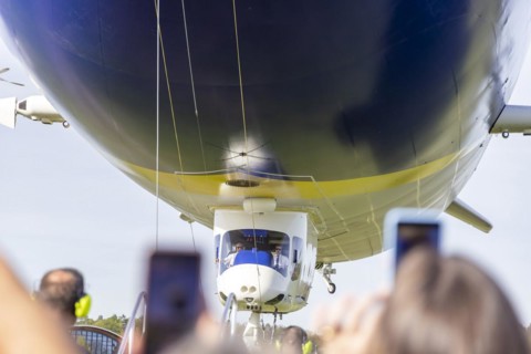Zeppelin ready for take-off for a sightseeing flight, Tourism on Lake Constance, Friedrichshafen,