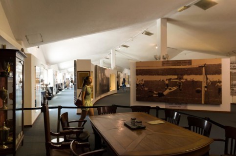 Montevideo, Uruguay, enero 02, 2024: Soccer museum, located inside the Centenario Stadium, South