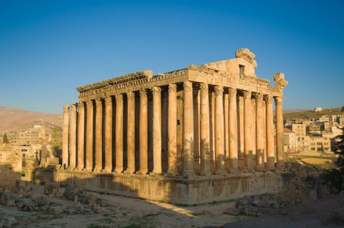 Ruins of Baalbek. Ancient city of Phenicia located in the Beca valley in Lebanon. Acropolis with