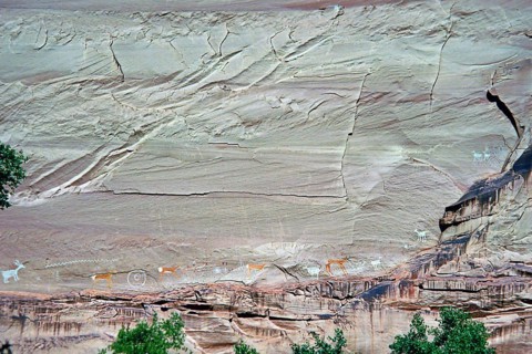 Historic petroglyphs, Canyon de Chelly National Monument, area of the Navajo Nation in the